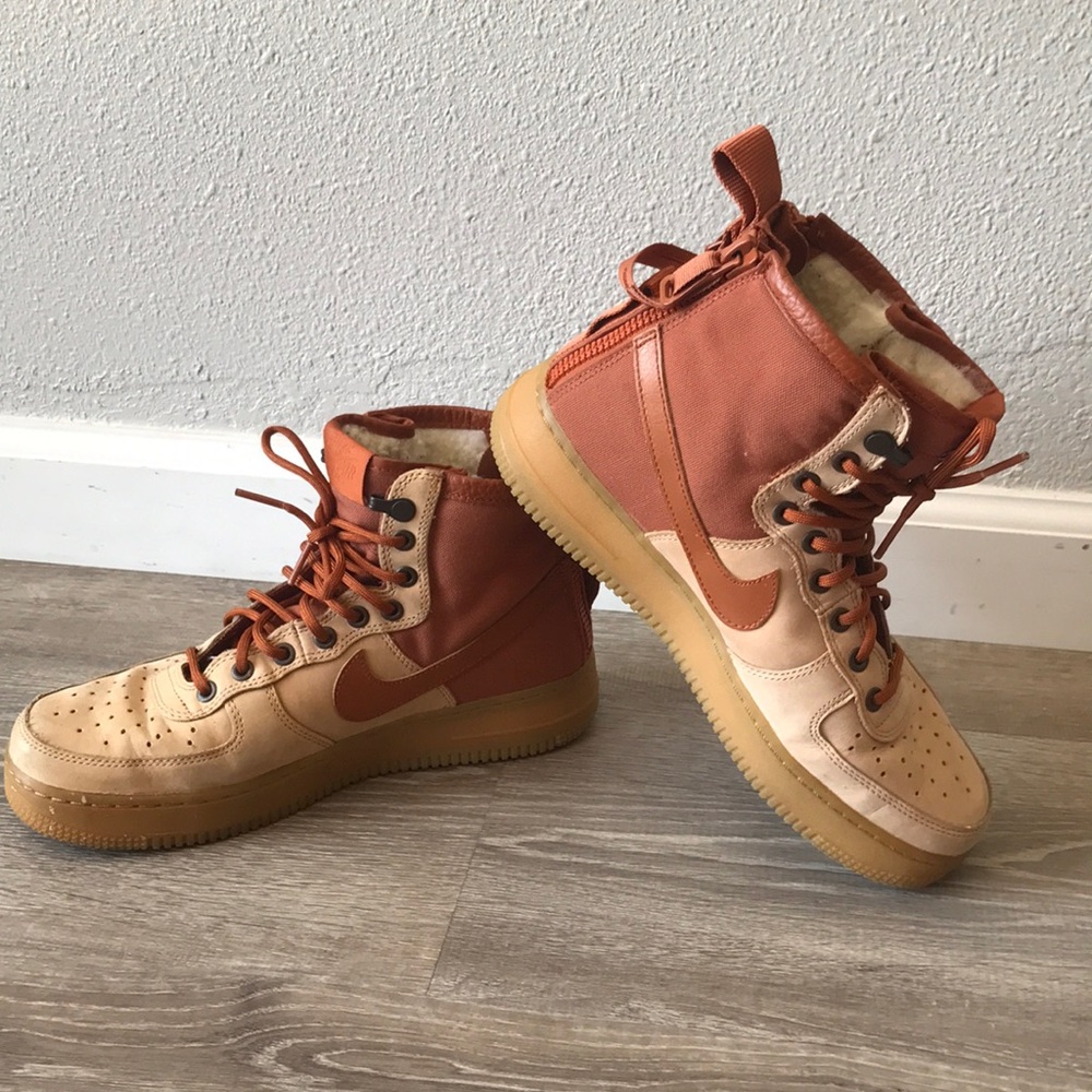 Nike SF Air Force 1 Mid Premium Lifestyle Shoes Mens Size 8 Praline AA1129 20